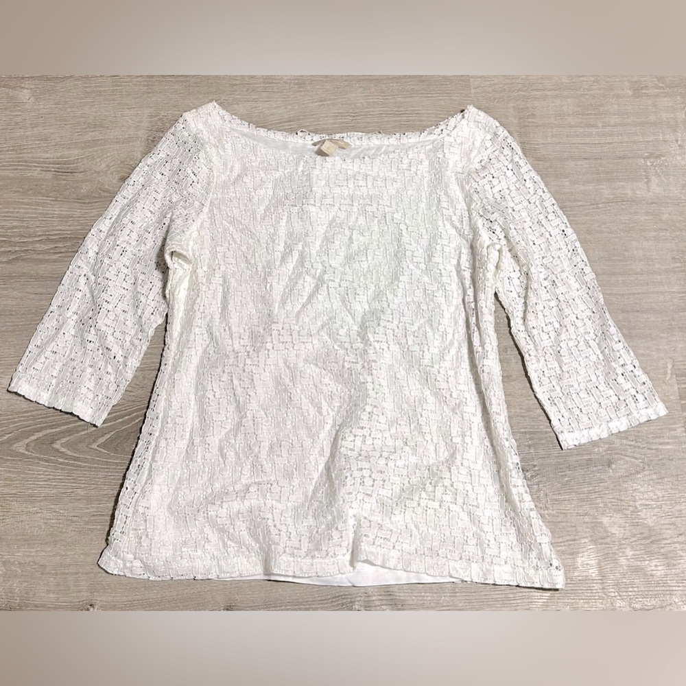 ❤️5/$25❤️ Banana Republic White Lace Top Size 16